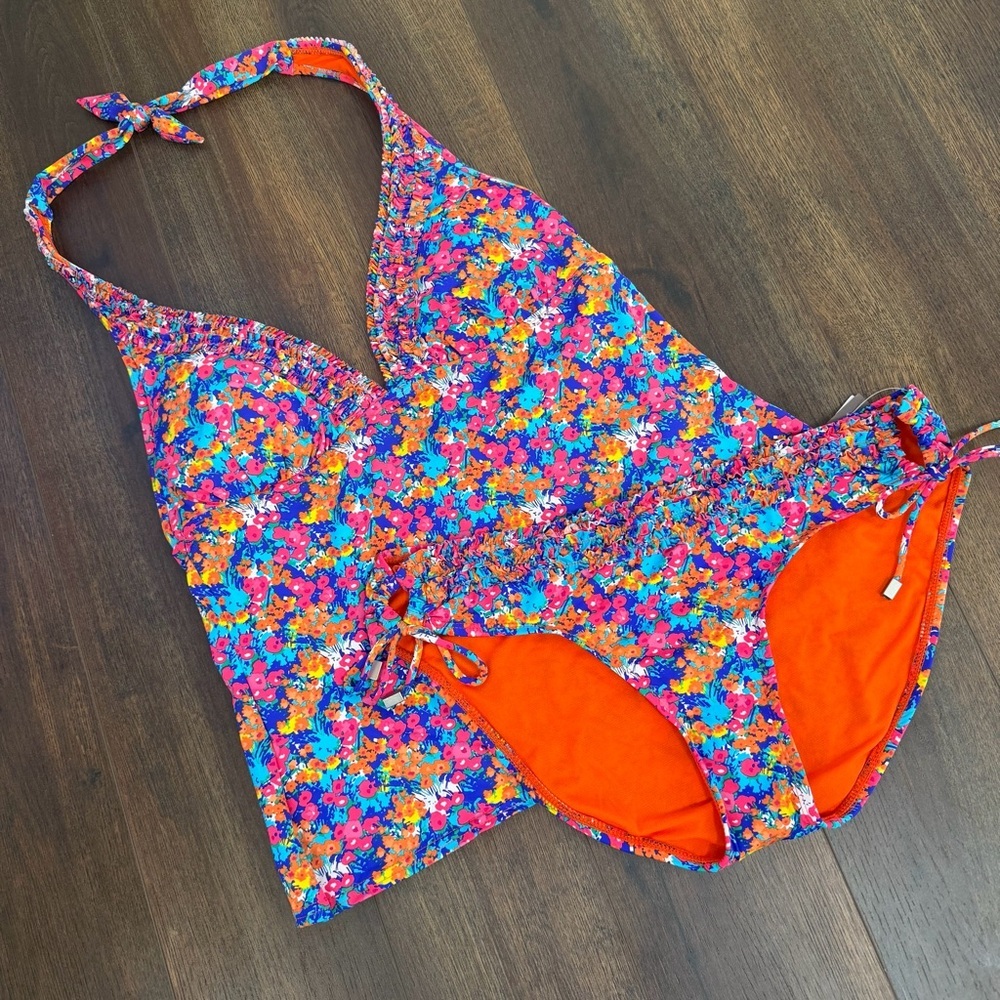 Kenneth Cole Reaction Women's 2 Piece Halter Tankini Swimsuit Set Size XL
